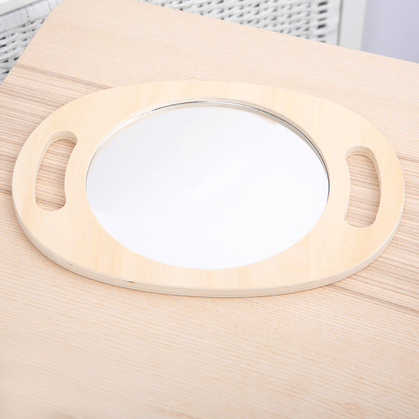 tickit Hand Held Wooden Mirror -   