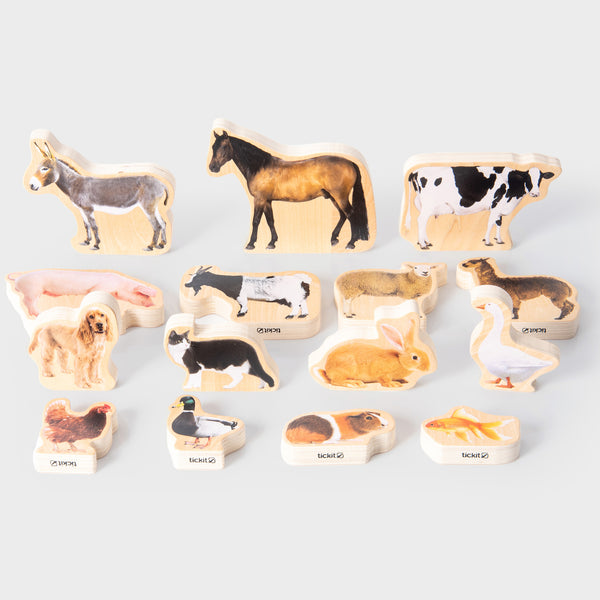 tickit Wooden Domestic Animal Blocks -