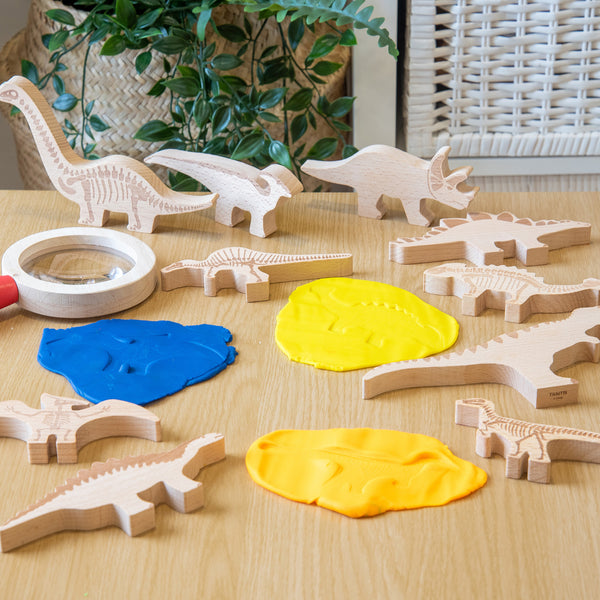 tickit Wooden Dinosaur Blocks -   