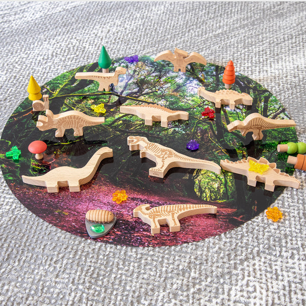 tickit Wooden Dinosaur Blocks -   