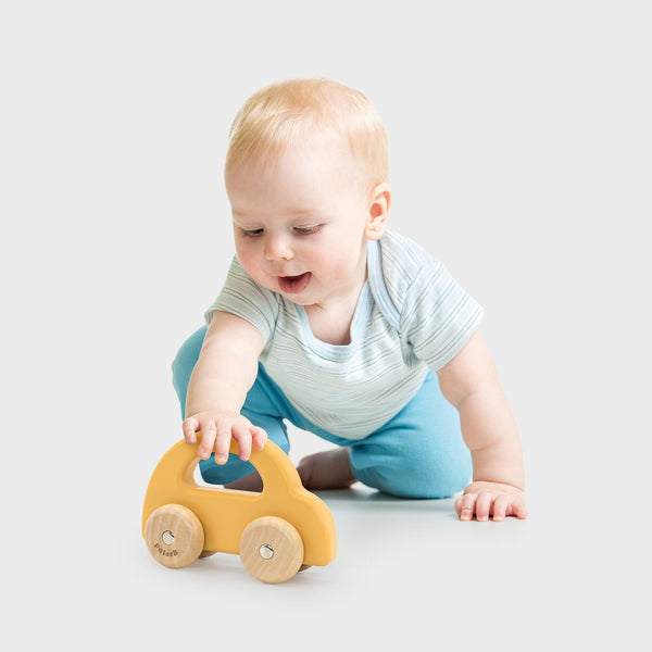 tickit Wooden Car Yellow -   