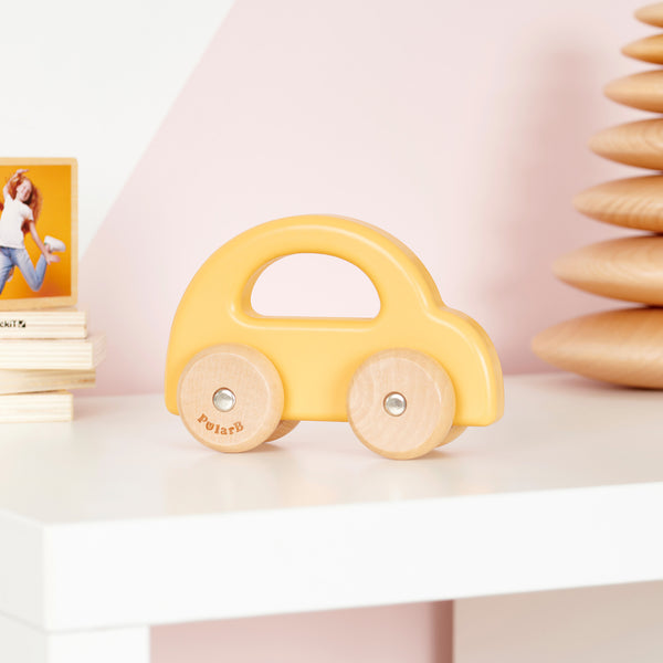 tickit Wooden Car Yellow -   